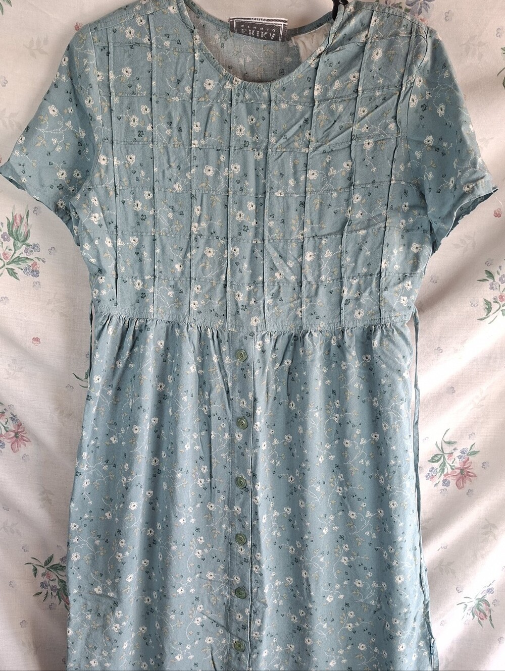Vintage Erika Studio Ditsy Floral Cottagecore Maxi Dress